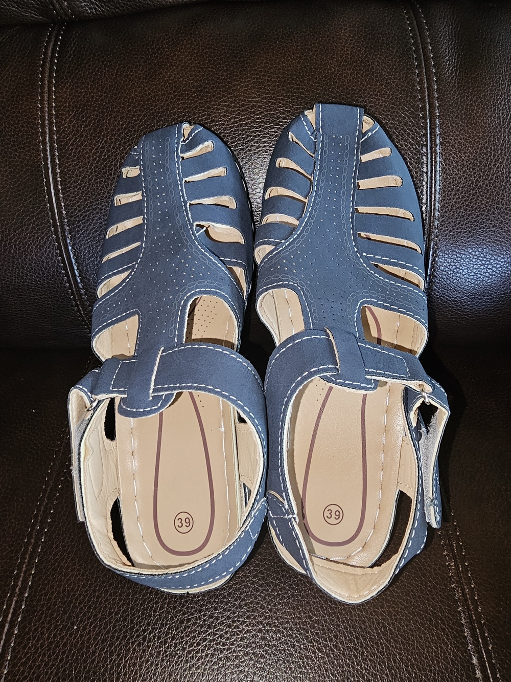 Womens Blue Closed-Toe Fisherman Sandals-8 (39 EU)